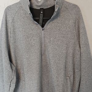 Lululemon Waffle Patter Men's Gray Quarter-Zip Sweater Size Xl